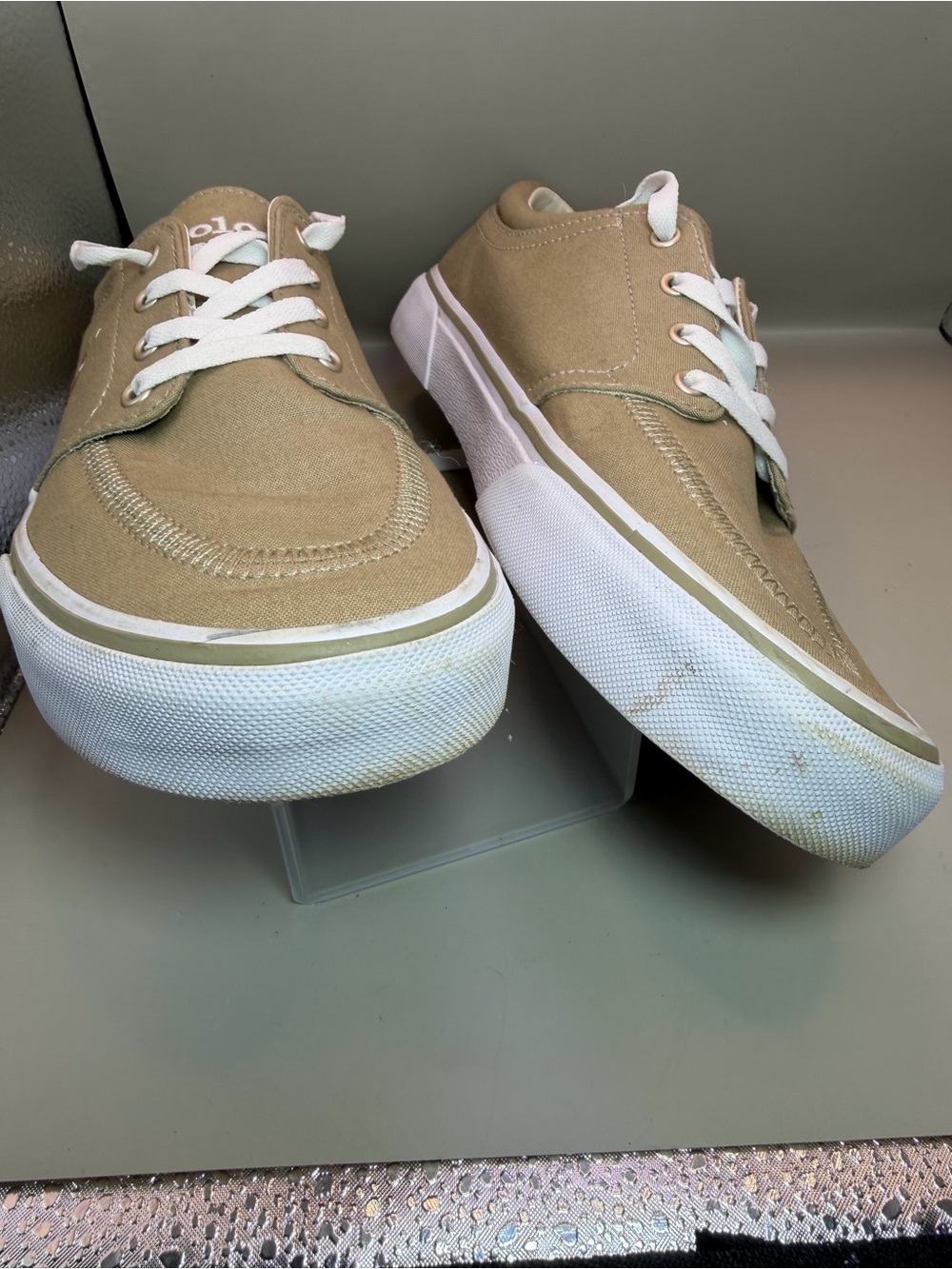Polo Ralph Lauren Faxon X Tan Canvas Sneakers Mens 10 Casual Shoes - Picture 7 of 11